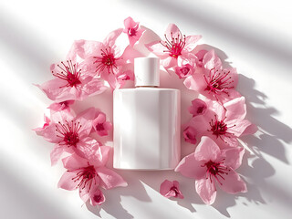 bottle of perfume with flowers
