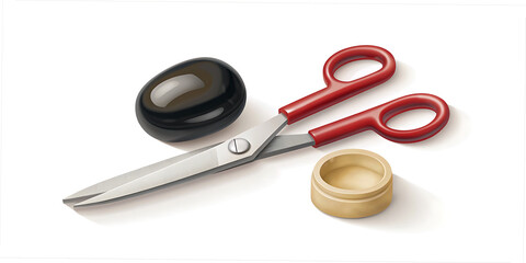 scissors and a red tape