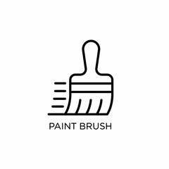 Simple black paint brush icon illustration on a clean white background