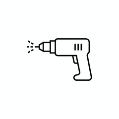 Drill icon operating on a construction site viewed from the side