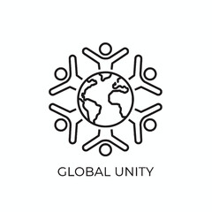 Global unity icon symbolizing international cooperation and togetherness around the world