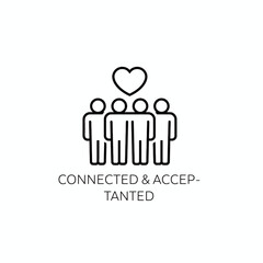 Simple icon symbolizing connection and acceptance among people