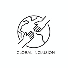 Global Inclusion Icon Representing Unity and Cooperation Among People Worldwide
