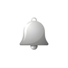 Shiny silver service bell isolated on a white background as a 3d chrome icon for hotel reception, catering, and restaurant food serving tray