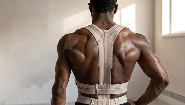 Muscular back with support brace
