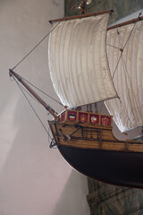 A votive ship in Porvoo Cathedral Finland