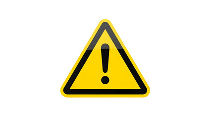  high quality exclamation danger sign on white background stock PNG .
