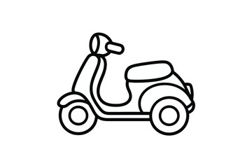 Fototapeta premium Classic scooter illustration isolated on white background, Vector, illustration