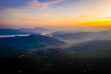 Fototapeta premium mountain landscape in summer, mountain landscape, Western Ghats, Samse, Kalasa, Chikmagalur 