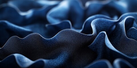 Fluid Abstract Waves Elegant Black and Blue Gradient with Dynamic Shapes and Soft Tones Background