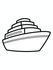 Obraz premium Illustrated ship isolated on white background, Vector, illustration