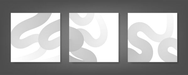 Minimal Abstract White Square Banner Background Set