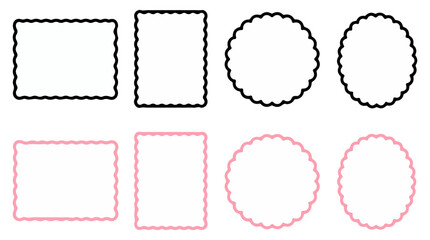 cute wavy frame icon set