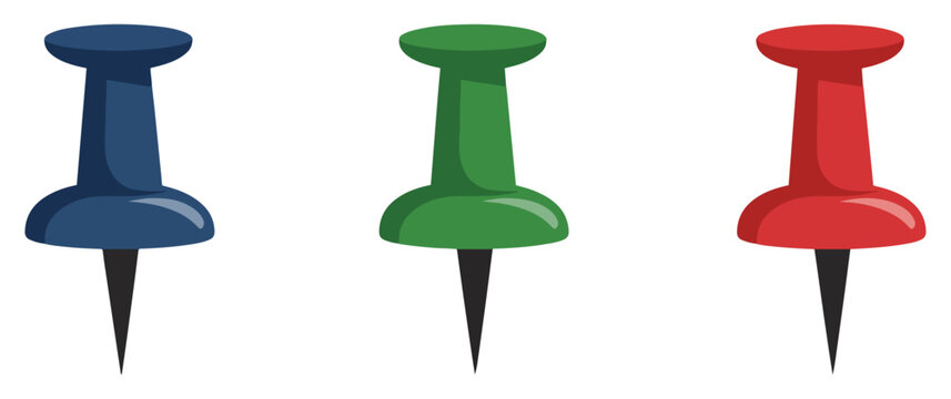 push pin office marker icon set