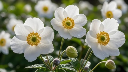 white and yellow flowers White narcissus.