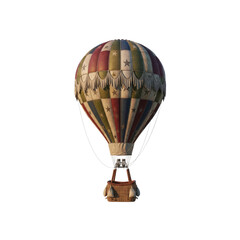 Vintage hot air balloon on Transparent Background