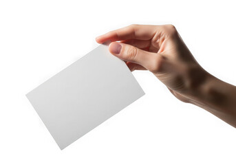 Obraz premium Hand holding a blank white card