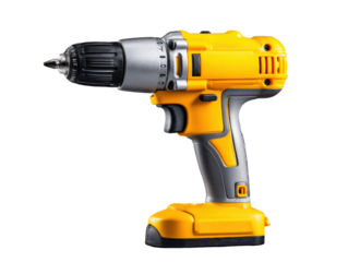 yellow cordless drill isolated on grey background, high-quality image of a yellow cordless drill isolated on a grey background, perfect for construction, diy, and tool-related projects