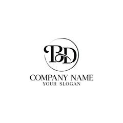 Obraz premium Initial Letter B and D beauty with circle Logo Design Vector