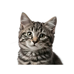 Striped tabby cat with green eyes