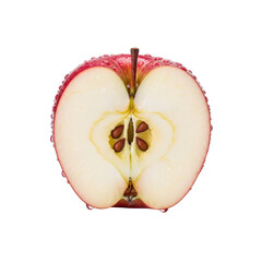 Halved Red Apple with Seeds