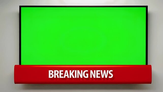 Breaking news theme with green screen and red banner