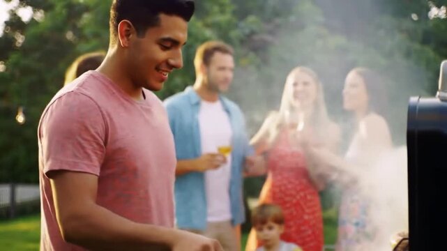 Family group friend enjoying gethering