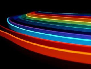 Close-Up of Curved Neon Light Strips