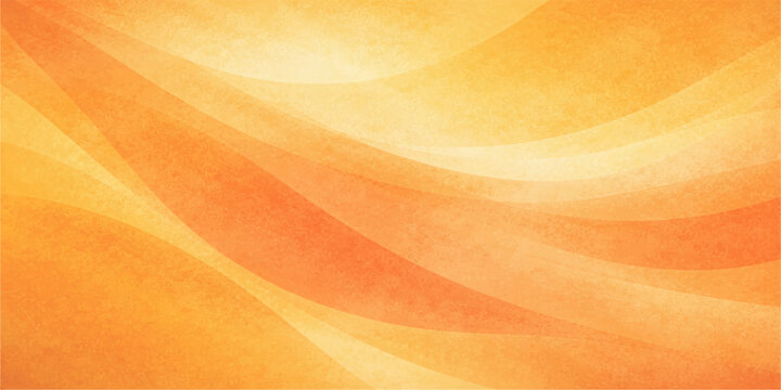 An abstract orange and yellow vector background features flowing bright waves and gold gradient curves that create a motion energy concept with a textured line art design