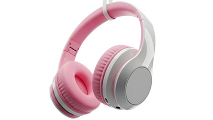 Stylish pink and silver striped headphones for music lovers