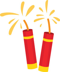 Firecracker Set Illustration for Chinese New Year Festival Design
