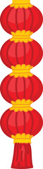 Hanging Red Lantern String Illustration for Chinese New Year Festival Design