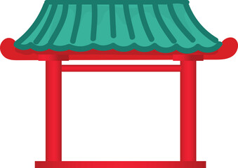 Traditional Chinese Pavilion Illustration for Chinese New Year Festival Design