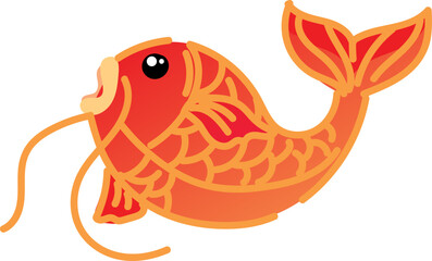 Lucky Koi Fish Illustration for Chinese New Year Festival Design