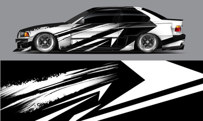 Sporty racing car wrap livery design with printable file vector file Eps 10