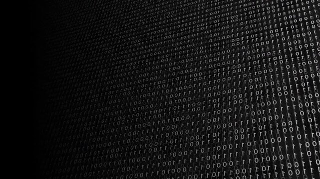 Dark Binary Code Technology Background With Digital Data Pattern