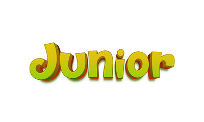 Junior transparent 3d text style effect