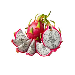 Dragon fruit pitaya fresh cut