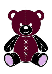 Cute Brown Teddy Bear with Stitched Details