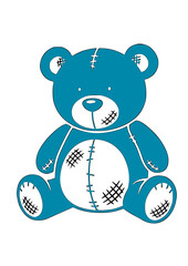 Cute Brown Teddy Bear with Stitched Details