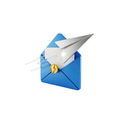 Sending e-mail with paper plane