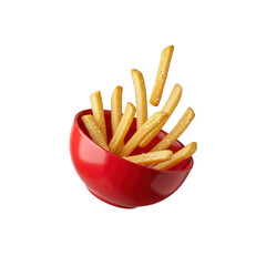 French fries in a red bowl