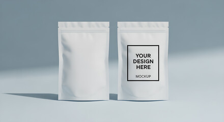 Stand Up Pouch Packaging Mockup White Plastic Zipper