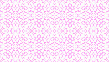 Valentine Floral Ornament Seamless Pattern, Pink Floral Seamless Pattern Vector