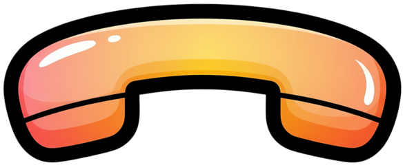 Vibrant orange gradient phone icon on transparent background