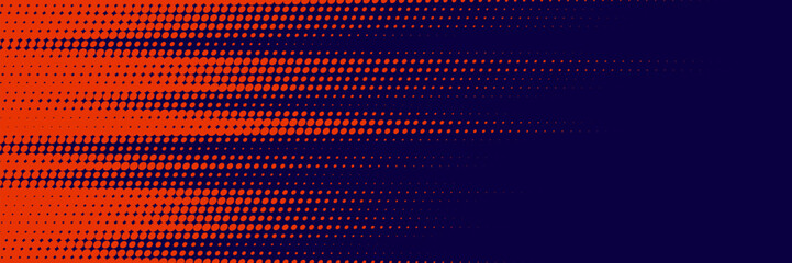 Abstract speed lines style orange color halftone banner design template. Vector sport