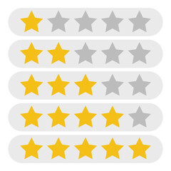 Star Rating Vector Set &ndash; 1 to 5 Star Review and Feedback Icons