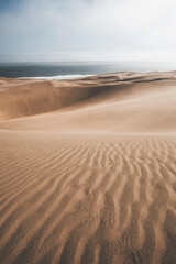 view on the atlantic ocean from the sand dunes of sandwich harbour, namibia © Francesca Emer