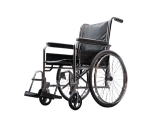 Manual Wheelchair on Gray Background 