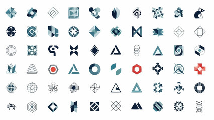 Fototapeta premium Collection of Abstract Geometric Logos and Design Elements.
